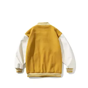 Chaqueta de Cuero y Lana de Primera Calidad Unisex, Estilo Universitario y Letterman, Directamente de Fábrica, Chaqueta de Baloncesto para Hombre - Product Image 4