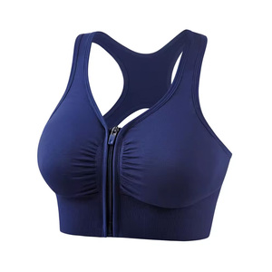 Sujetadores deportivos de alto impacto con espalda en U y cremallera frontal para mujer, con relleno fijo, ideales para yoga, entrenamiento y gimnasio. - Product Image 3
