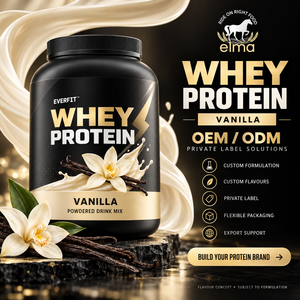 Concentrado de Proteína de Suero de Leche Elma Food 1KG Sin Azúcar Añadido 50 Porciones Fórmula de Crecimiento Muscular con BCAA Proteína en Polvo Sin GMO - Product Image 1