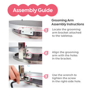 Mesa de Peluquería Canina Ajustable y Giratoria HEDYS GROOMING, Superficie Antideslizante de Acero Inoxidable y Poliuretano, Rotación Suave, Base Estable, 6.5 kg - Product Image 6