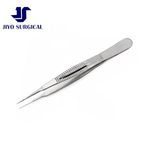 Osher Fixation Forceps 4 1/8" with 0.12 mm Elschnig 1x2 <b>Teeth</b> Delicate Tying Platform Stainless Steel Ophthalmic Instrument - Product Image 2