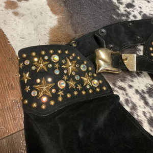 Beautiful Custom Western Softy Suede Leather Chinks <b>Chaps</b> High Quality Durable Trail <b>Riding</b> Gear for Ranch - Product Image 2