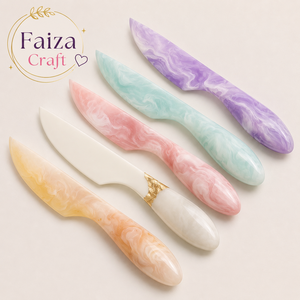 Classic Royal Elegant Multi-color <b>Cheese</b> <b>Knife</b> <b>Set</b> Handmade Polished Luxurious Peach Resin Eco-Friendly Dishwasher Safe European - Product Image 1