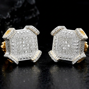 Luxury Moissanite Iced Out Octagon Stud <b>Earrings</b> 925 <b>Silver</b> Hip Hop Jewelry Sparkling Statement <b>Earrings</b> Gifts For <b>Men</b> Women - Product Image 1