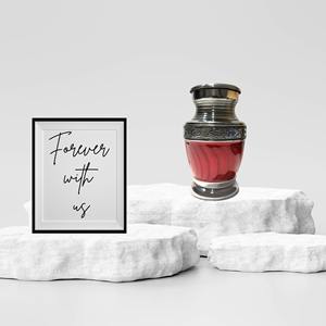 Urna Conmemorativa para Cenizas Humanas o de Mascotas, Pequeña Urna para Guardar Cenizas, Grabada en Esmalte Blanco Niquelado, Capacidad de 200 Pulgadas Cúbicas, Estilo Americano - Product Image 4