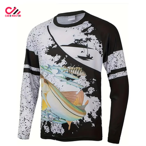 Chemises de pêche pour hommes 2026 à manches longues en polyester et élasthanne, chemise de pêche décontractée respirante pour hommes, service OEM - Product Image 1