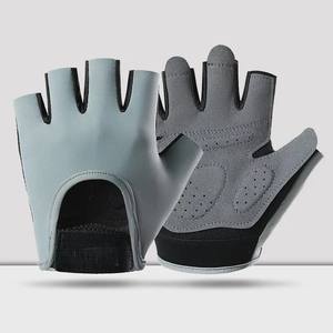 Gants de yoga et de fitness mi-doigts pour hommes et femmes, respirants, confortables, anti-callosités, antidérapants, avec fermeture à cordon, en cuir et maille - Product Image 1
