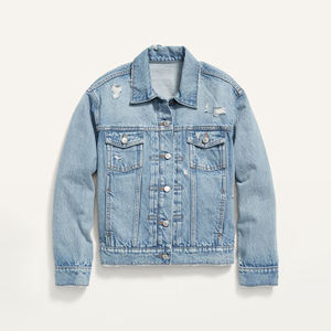 Veste en jean décontractée pour femme OEM, manteau d'hiver boutonné, coupe oversize, finition écologique, couleur personnalisable - Product Image 6