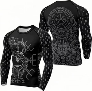 Rashguard en polyester/spandex, couleur personnalisée, manches longues, MMA et Jiu Jitsu, avec impression numérique, respirant, unisexe - Product Image 1