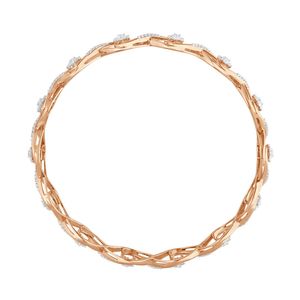 14K Rose Gold Round Lab Grown Diamond Infinity Floral Bangle - Product Image 2