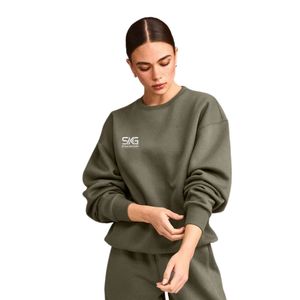 เสื้อสเวตเชิ้ตผู้หญิงทรงหลวม คอกลม ผ้าฟลีซ แขนยาว ให้ความอบอุ่น สวมใส่สบาย สไตล์ลำลอง เสื้อผ้าฤดูหนาวเนื้อนุ่ม - Product Image 1