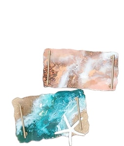 Bandeja de botes con borde de tapa de latón decorativa de mármol y Metal de lujo personalizada, diseño dorado para uso en utensilios de cocina - Product Image 5