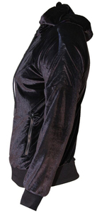 Ensemble de survêtement en velours épais pour homme, deux pièces, avec capuche courte ornée de strass, idéal pour l'automne et l'hiver, motif uni - Product Image 3