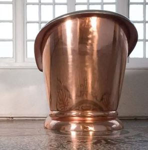 Bañera independiente con base tipo slipper, diseño moderno, hecha a mano, de cobre pulido, estilo antiguo, económica - Product Image 5