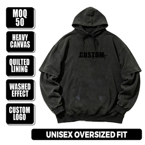 Sudadera con Capucha Personalizada OEM 100% Algodón, Estilo Vintage Lavado, para Hombre, Streetwear, Efecto Desgastado por el Sol, Doble Capa, Talla Grande, Sudadera Gruesa - Product Image 1