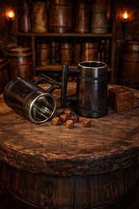 Mug à bière en bois foncé, étanche, fait main, en bois naturel, présentant un artisanat ethnique, construction robuste - Product Image 2
