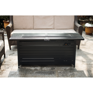 Tavolo con Braciere a Gas Propano in Alluminio da 57 Pollici, 50000 BTU, Coperchio in Vetro, Elegante Caminetto per Esterni - Product Image 3