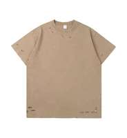 Herens oversized grijze korte mouw O-hals gepersonaliseerde 100% katoenen anti-UV gebreide casual streetstyle effen T-shirt