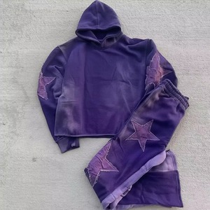 Ensemble sweat à capuche et pantalon de jogging évasé pour homme, avec logo personnalisé brodé de haute qualité, style streetwear - Product Image 3