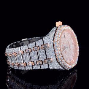 Reloj de Hombre de Lujo con Diamantes Moissanite VVS, Estilo Deportivo y Elegante, Cristal de Cuarzo, Esfera de Acero Inoxidable de 41 mm - Product Image 6