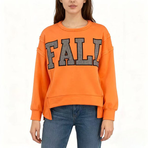 Pull en maille à col rond pour femme, couleur lavande, avec broderie de lettres Hawaïennes, coupe classique, style décontracté pour l'automne - Product Image 5