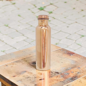 FAIZA CRAFT FC-9783 Hammered Copper Eco-Friendly Modern <b>Water</b> <b>Bottle</b> with Screw Lid Luxury Portable <b>Metal</b> Drinkware - Product Image 4