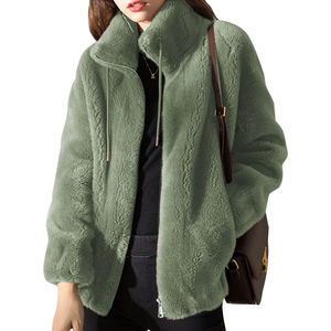 New Women's Winter <b>Warm</b> Sherpa Long Coat Solid Full Super Soft Fleece Custom Casual Long Sleeve Sherpa <b>Jacket</b> For Women's - Product Image 2