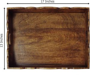 La construcción de madera maciza de primera calidad garantiza durabilidad, resistencia y larga duración. Bandeja de madera para servir de 30 cm x 20 cm x 4 cm. - Product Image 5