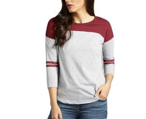 Camiseta de Manga Larga Duradera para Mujer, Cómoda, Corte Ajustado, Informal, Lisa, Cuello Redondo, Camiseta de Manga Larga de Alta Calidad - Product Image 1