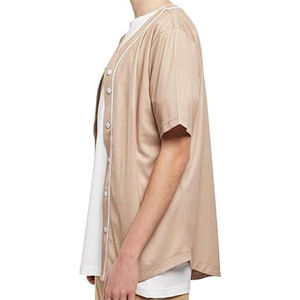 Conjunto de Uniforme de Béisbol Personalizado en Blanco, con Cuello en V, Manga Corta, Ajustado, Transpirable, con Estampado Digital de Poliéster y Franja Inferior, para América - Product Image 4