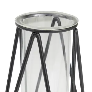 Vase décoratif en fer recyclable pour la décoration côtière, collection de style éco-responsable pour la maison, vase de table haut fait main - Product Image 3