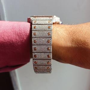 Reloj de pulsera para hombre con esfera de esqueleto, diamantes CVD, tono oro rosa, envío gratis, estilo Hip Hop, con esfera de 41 mm de diámetro - Product Image 4