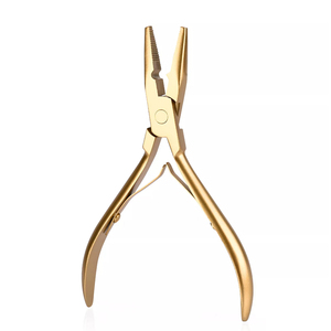 Pinzas para Extensiones de Cabello Ligeras de Color Dorado, Cómodas para Sesiones de Peinado Prolongadas, Pinzas Multiusos Ajustables para Extensiones de Cabello - Product Image 1