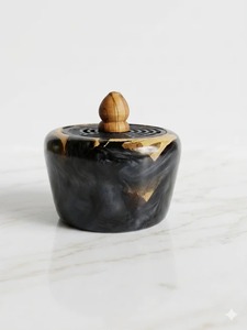 Luxury Artisan Wood Resin <b>Oud</b> <b>Burner</b> Premium Arabic Mabkhara for Home Fragrance Wedding and Aromatherapy diffuser - Product Image 2