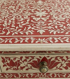 Traditional Modern Luxury Bone Inlay Solid Mango Wood <b>Console</b> <b>Table</b> Mandala Floral Entryway Living Room Furniture - Product Image 4