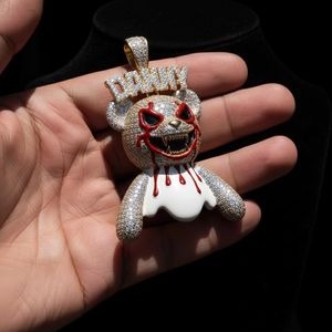 Colgante de oso de peluche con incrustaciones de moissanita, chapado en oro con esmalte, plata 925, formas de dibujos animados para colgantes y dijes de joyería fina - Product Image 4