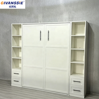 Vente en Gros : Lit Escamotable Mural Moderne Vertical Pliable Sur Mesure, Gain de Place, Style Chaud avec Étagère