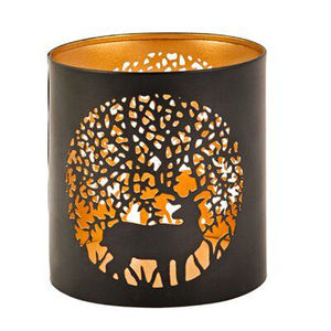 Black Glass Votive Candle <b>Holder</b> with Perforated Design Good Selling Metal Iron <b>Candlestick</b> <b>Holder</b> - Product Image 6