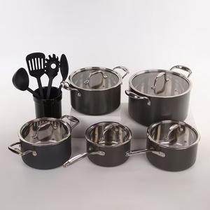 Ensemble de casseroles en aluminium ionisé avec couvercles en verre, compatibles lave-vaisselle et four, plus de 20 pièces, nettoyage facile et respectueux de l'environnement - Product Image 4