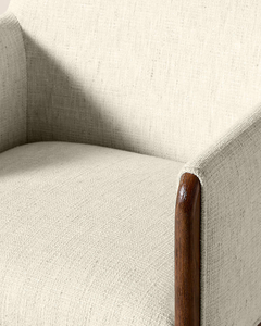 Sillón de Comedor Moderno Tapizado con Patas de Madera, Tela de Microfibra, Cómodo para el Hogar, Muebles de Comedor, Hoteles y Restaurantes - Product Image 5