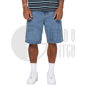 Conjunto de Camiseta y Pantalones Cortos de Mezclilla para Hombre, Camiseta a Rayas Informal, Estilo Holgado, Atuendo de Verano, Ropa Urbana, Top de Algodón, Pantalones Cortos de Mezclilla, Dos Piezas - Product Image 2