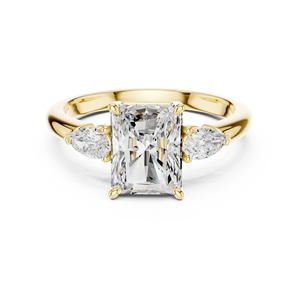 Anillo de Compromiso y Boda con Diamante Rectangular de 2 Quilates, Corte Esmerilado, Cultivado en Laboratorio, E Vs 1, Certificado IGI, Oro de Lujo de 10k/14k/18k - Product Image 1