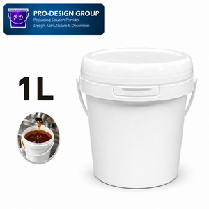 Seau en plastique de qualité alimentaire de 1 L pour sirop d'érable avec poignée et couvercle plat pour l'emballage du sirop, récipient rond anti-fuite - Product Image 1