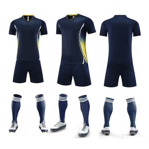 Maillots de football unisexes personnalisés, ensembles de tenues de football à séchage rapide, 100% polyester, logo à pois sur le devant, ensemble de vêtements de football - Product Image 1