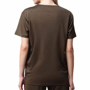 เสื้อยืดผู้หญิงคอกลมแขนสั้นทรงปกติ ผ้าฟลีซ ระบายอากาศได้ดี สวมใส่สบาย พิมพ์ลายปัก ปรับแต่งได้ตามต้องการ MOQ ต่ำ - Product Image 2