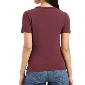 T-shirts pour femmes en coton de haute qualité, col rond, coupe ajustée, manches courtes, respirants, imprimés, tissu jersey, toutes saisons - Product Image 3