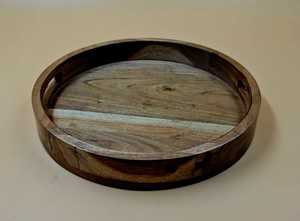 Elegant Designer Decorative Wooden Tray Natural Wood Display <b>Storage</b> Tray for Candles Jewelry Cosmetics and Accessories - Product Image 4