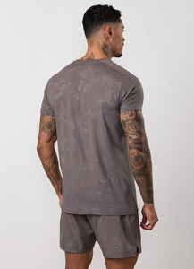 เสื้อยืดแขนสั้นลายพรางสำหรับผู้ชาย คอกลม ทรงเข้ารูป แห้งเร็ว สปอร์ต ผลิตจากผ้าโพลีเอสเตอร์ถัก สำหรับออกกำลังกาย - Product Image 2
