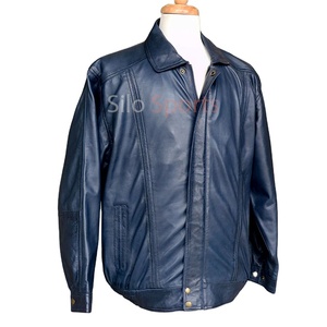 Chaqueta de Cuero Vacuno Azul Original para Hombre, la Más Vendida, al por Mayor, MOQ Bajo, 100% Alta Calidad, Chaqueta de Moto y Motociclista con Calefacción para Invierno, OEM - Product Image 1