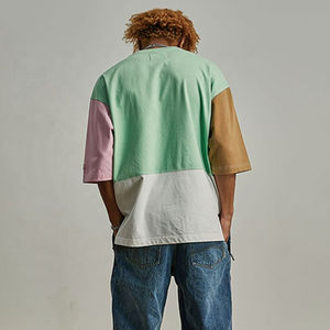 T-shirt surdimensionné personnalisé pour homme, 100 % coton, blocs de couleur, style streetwear, collection 2026, fabricant de vêtements OEM sous marque privée - Product Image 6